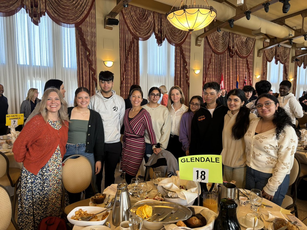 These Glendale staff and students had the honour of attending the Hamilton Prayer Breakfast at the Liuna Station.  What a wonderful way to start their day with prayer and reflection.