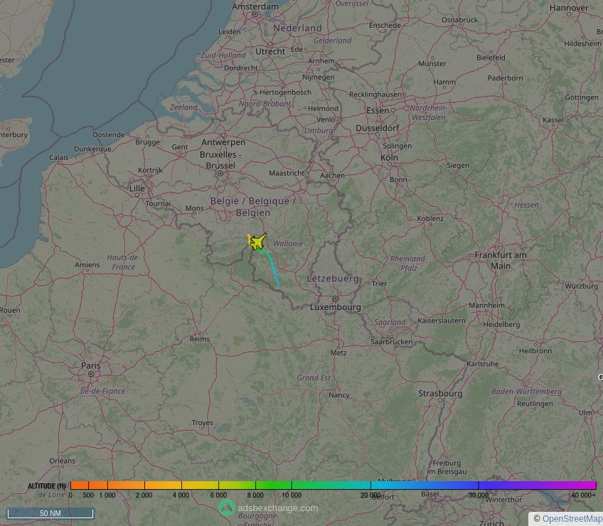 IntelskyB's tweet image. 🇧🇪 Belgian Air Component ✈️ F16 ( General Dynamics F-16AM Fighting Falcon ) (FA-132, #44F1A2) as flight #BAF252 was just spotted over 🇧🇪 Namur, #Belgium at ☁️ 7400 ft.

🔴 Live tracking:
global.adsbexchange.com/?icao=44F1A2

🖼️ by doppio.sh