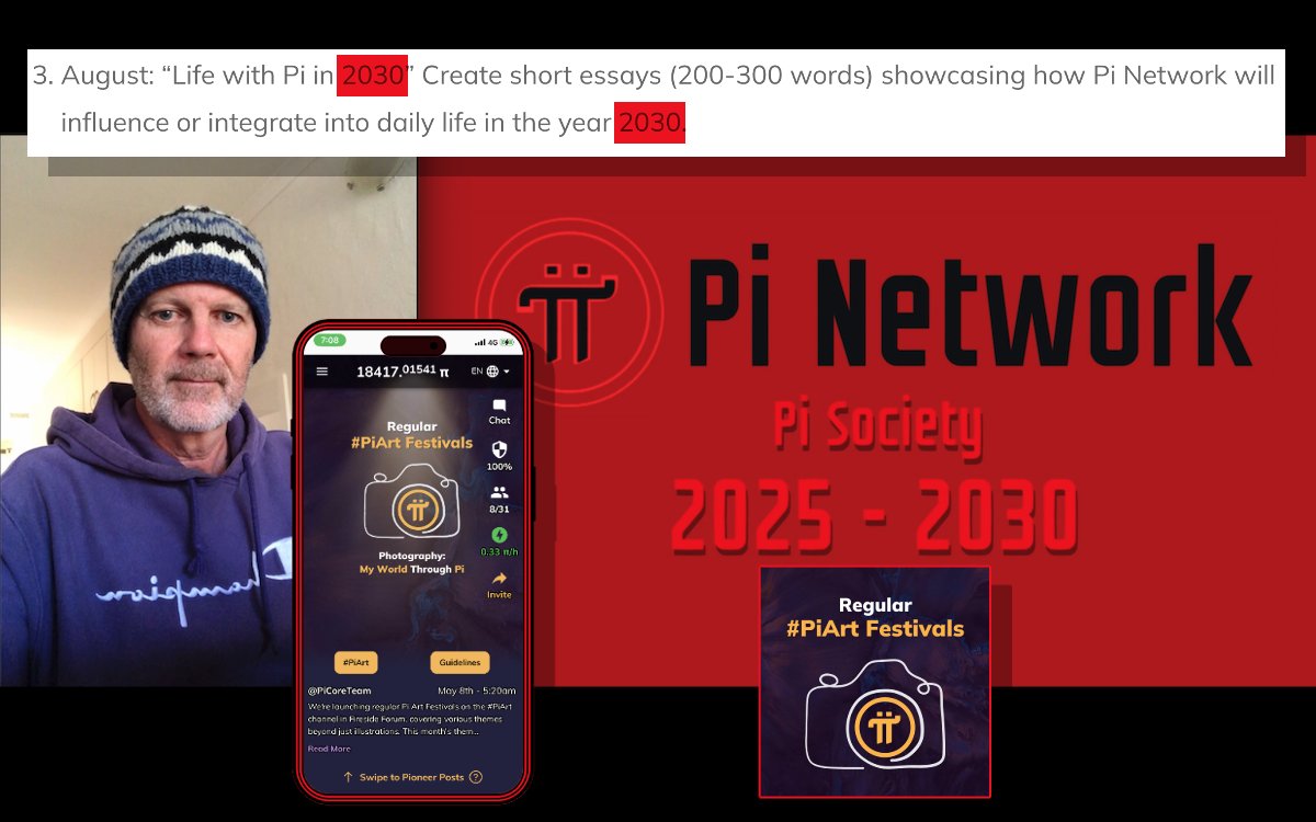 < PI ART FESTIVALS > In May 2022 I uploaded this video about a Pi Society in 2030. How accurate will I be ? YT: youtube.com/watch?v=yuaNbN… Life Of Pi. #PiNetwork #PiArtFestivals #paywithpi