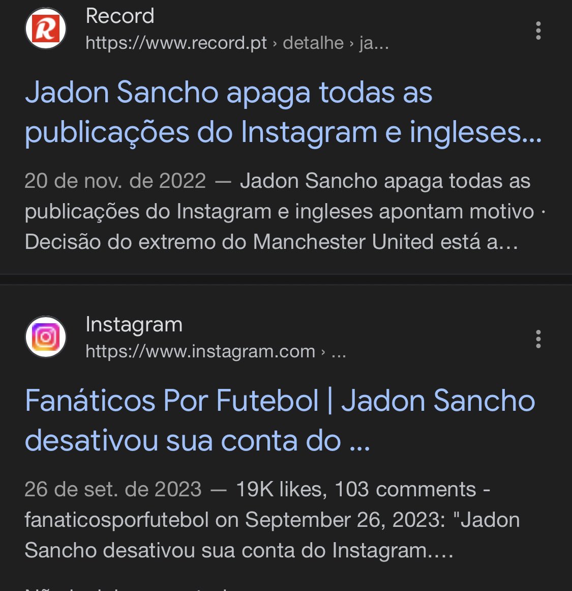 Muito se fala no quanto seria lindo ver o Reus ganhando a Champions mas pouco se fala no quanto Sancho merece.
Foi repreendido publicamente no United, foi afastado e jogado de fora dos planos, passou meses com depressão e chegou até desativar suas redes.
O mundo dá voltas.