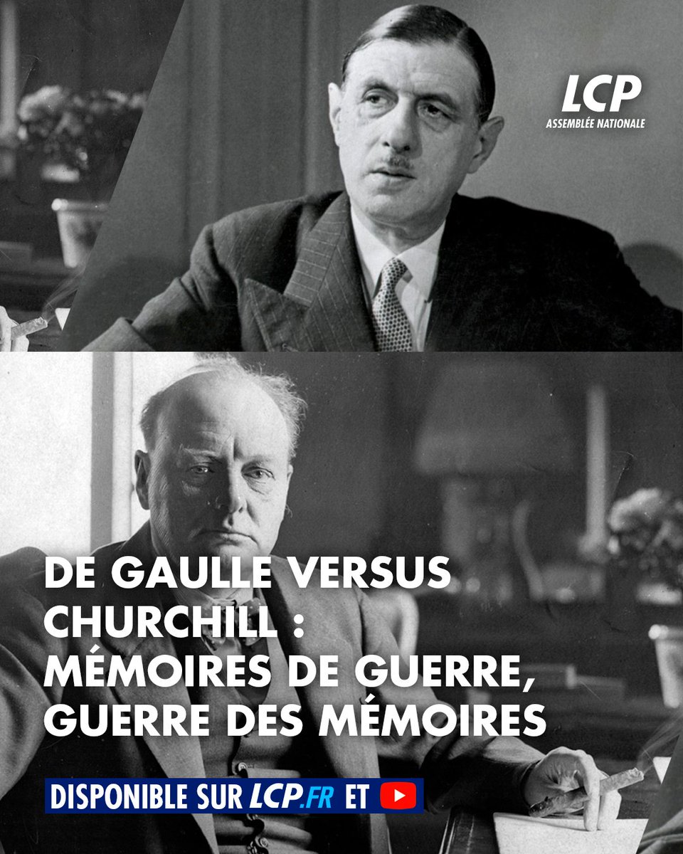 En ce #8mai, retour sur l'affrontement littéraire de Sir Winston Churchill et le Général de Gaulle, qui se sont retrouvés sur un autre champ de bataille à l'insu de tous : celui de la mémoire. 📺Un documentaire à revoir sur LCP : bit.ly/48SrU7P