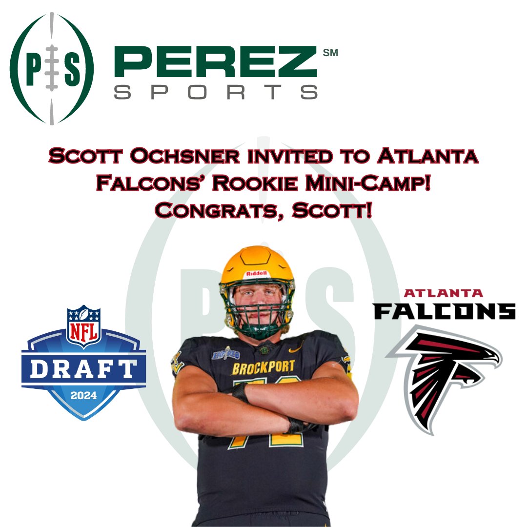 Congrats to our client, Scott Ochsner, on his invite to the Atlanta Falcons' Rookie Mini-Camp! @scottochsner19 @PerezSportsJP @BPort_Football