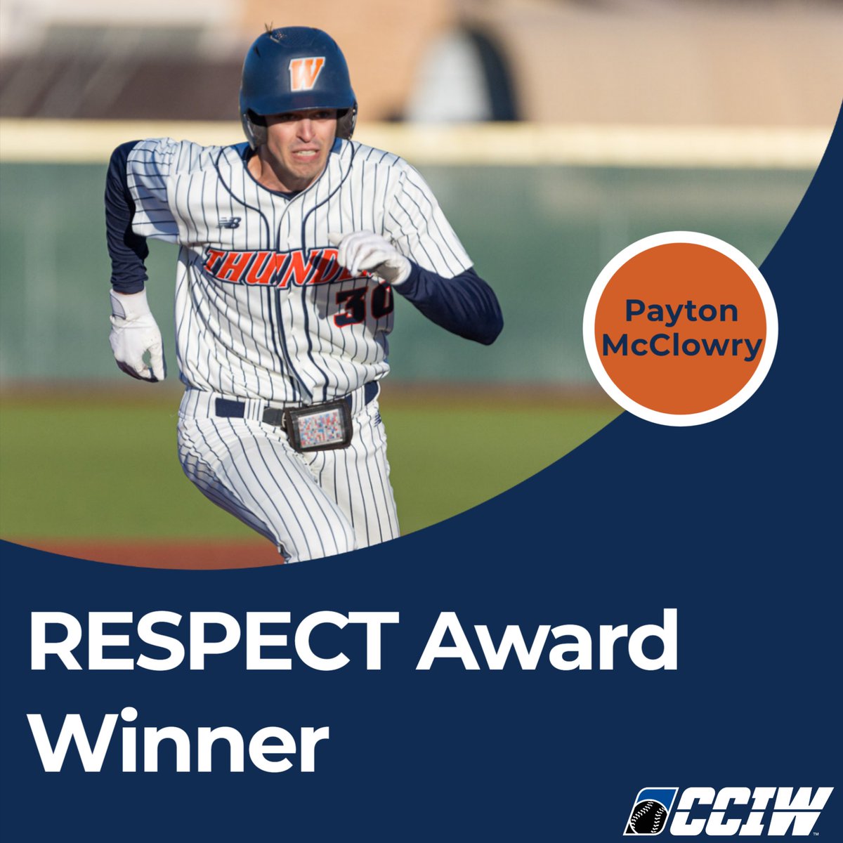 Congratulations to the Wheaton baseball team's RESPECT Award recipient for the 2024 season, junior outfielder Payton McClowry! ⚾️ 🤝
#LetsRoll