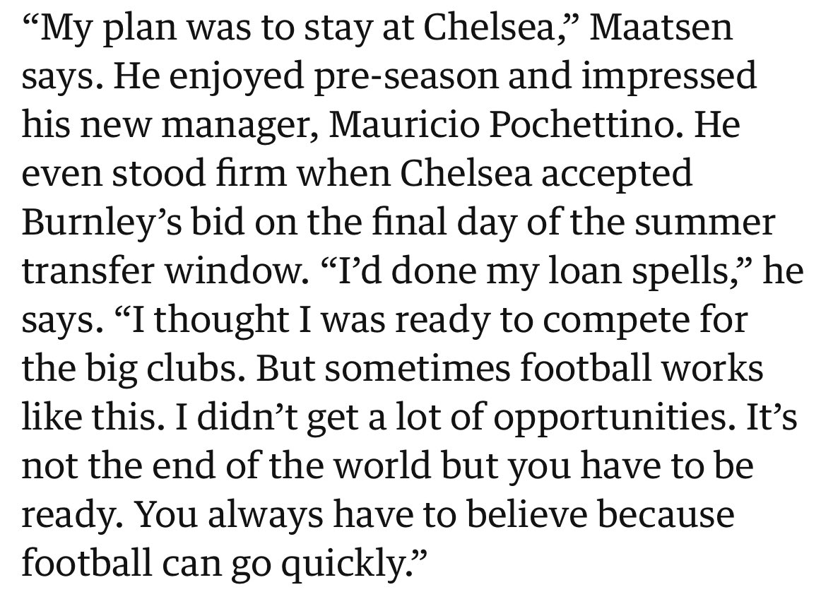 No idea where this idea comes from that we could’ve signed Maatsen. In his own words hes clear he wanted to stay at Chelsea and had done his loans.
#twitterclarets