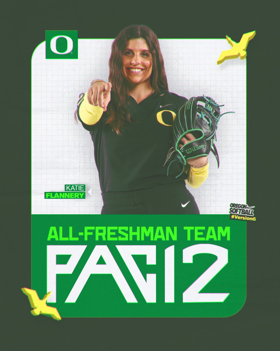 Congratulations to Pac-12 All-Freshman selection Katie Flannery! #GoDucks | #Version6