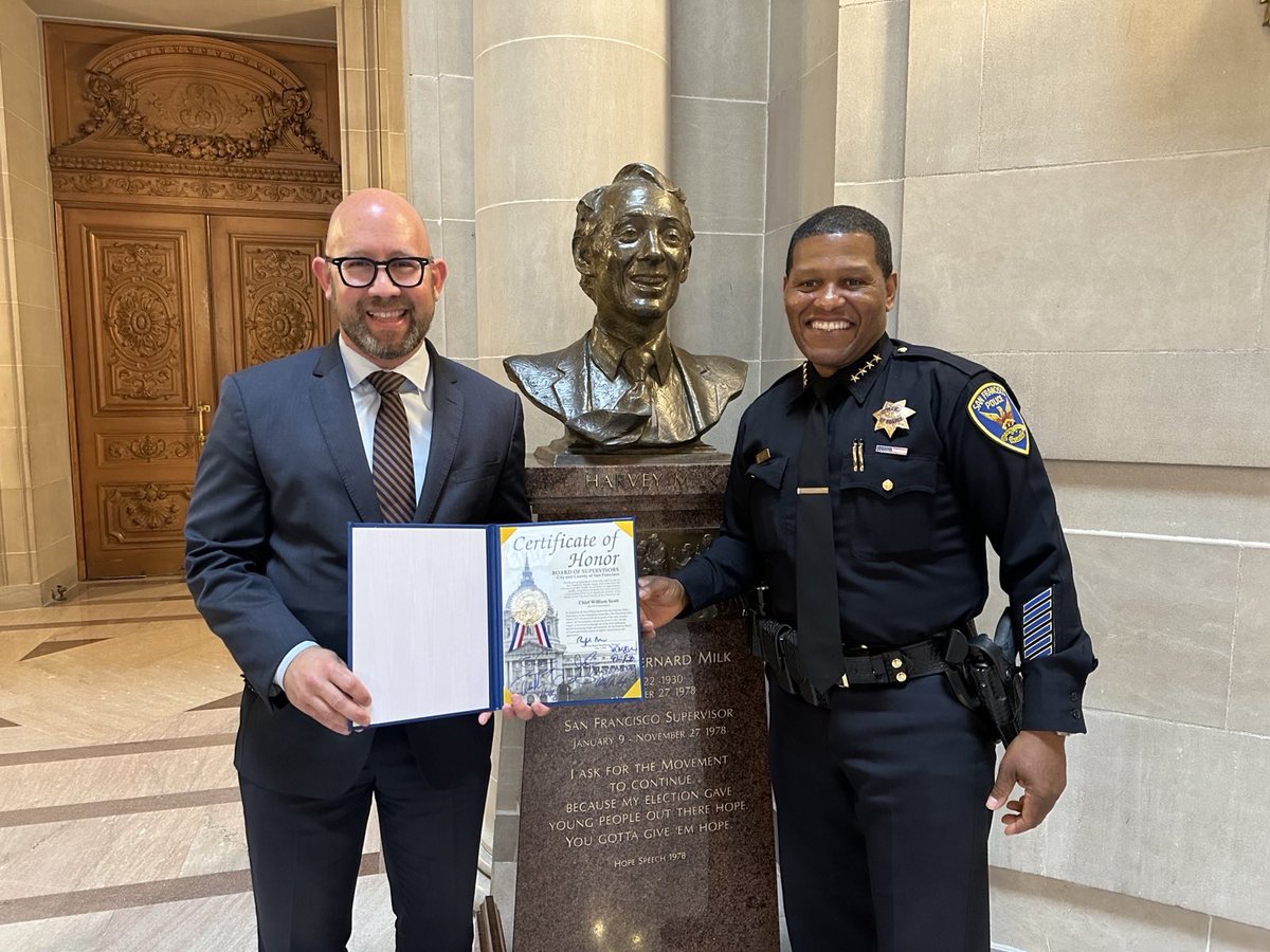 Thank you Chief Scott for your extraordinary leadership of @SFPD. Since January 2017, you’ve successfully implemented 21st century police reform at the Department, and you’ve served our City with grace through one of the most challenging periods for policing locally & nationally.