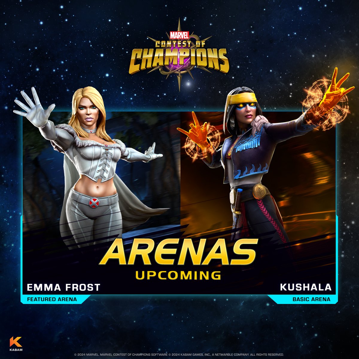 🚨 Exciting Arenas Ahead 🚨 Featured ➡️ Emma Frost Basic ➡️ Kushala Launching on May 9