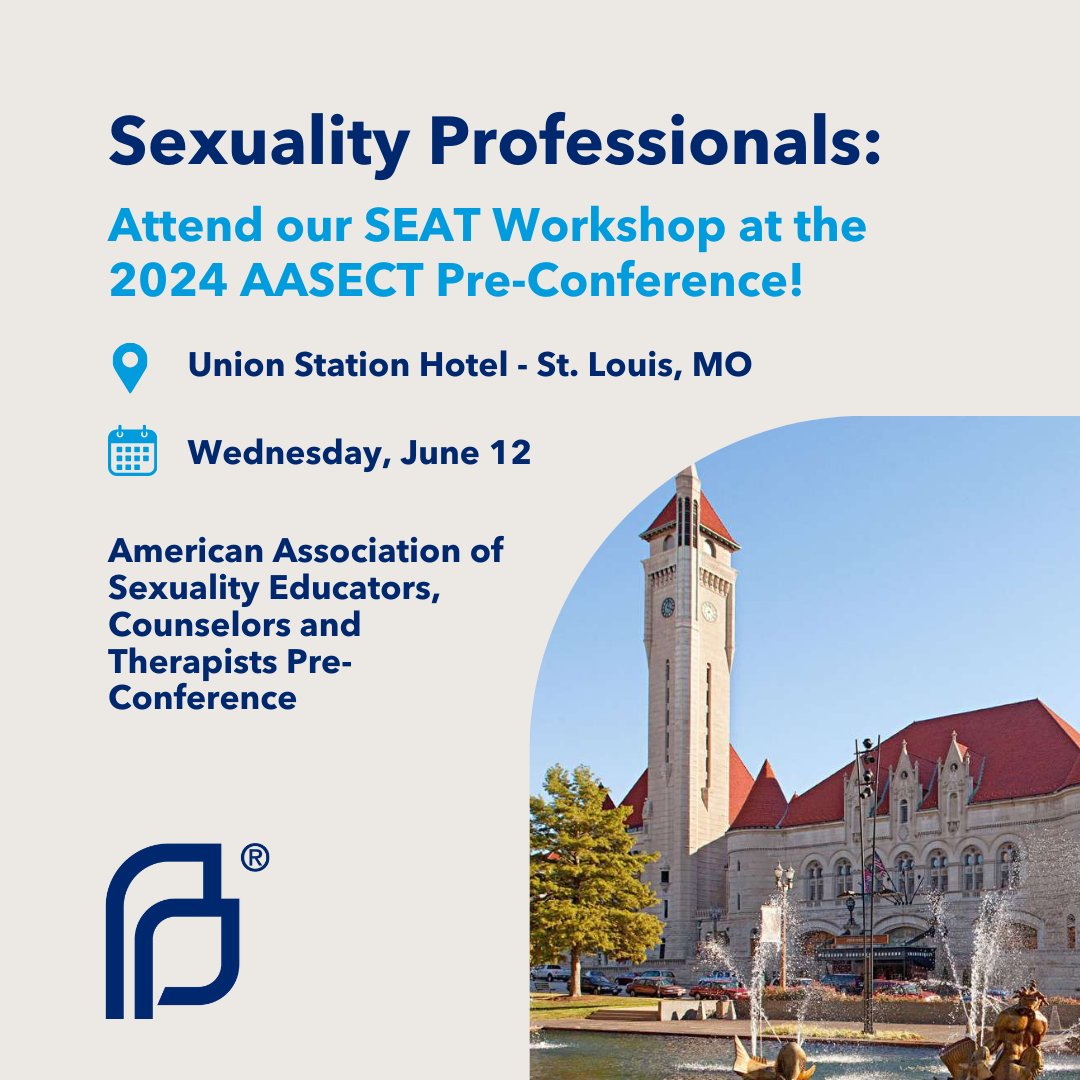 Meet us at Union Station on June 12 as our Education Department presents, “Sexuality Educator Anti-racist Training (SEAT)” at the 2024 AASECT Pre-Conference. To secure your spot, register for AASECT and SEAT today: bit.ly/3w2fK9F