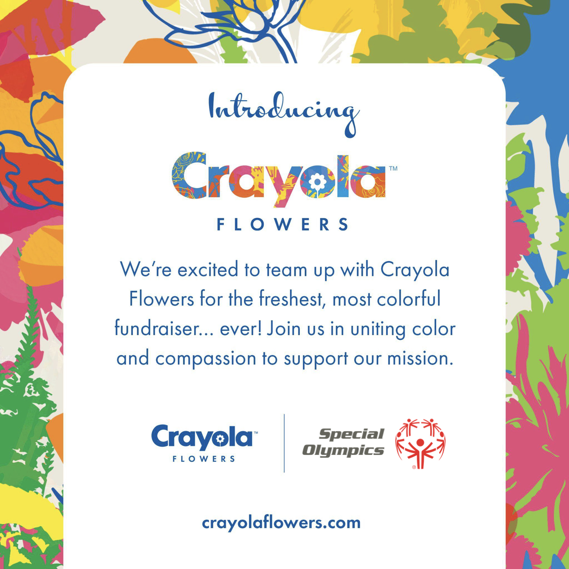 We’re excited to team up with @CrayolaFlowers for the freshest, most colorful fundraiser ever! Join us in uniting color, creativity, and compassion to support Special Olympics’ mission. Order your 💐 today brnw.ch/21wJyKE #CrayolaFlowers #Flowers #SpecialOlympics