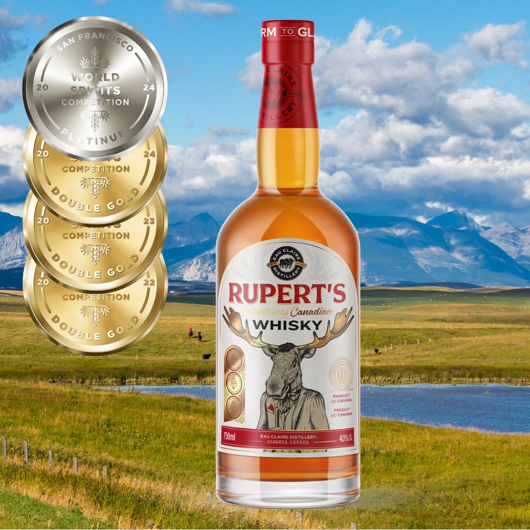 🎉✨We're pleased to share some news from the prestigious San Francisco World Spirits Competition! Rupert's Exceptional Canadian Whisky has been awarded Platinum status! We're incredibly excited by the future of Rupert's, check out the second photo to see our new label!