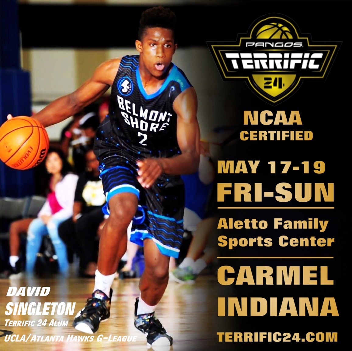 2024 Pangos Terrific 24 near full capacity! NCAA certified event set for May 17-19 at Aletto Family Sports Center/Carmel IN. 24 17u teams, 12 16u teams & 12 15u teams all at one 4 court location 10 min from Nike EYBL that same wkd. All games live-streamed by @BallerTV @FCPPangos