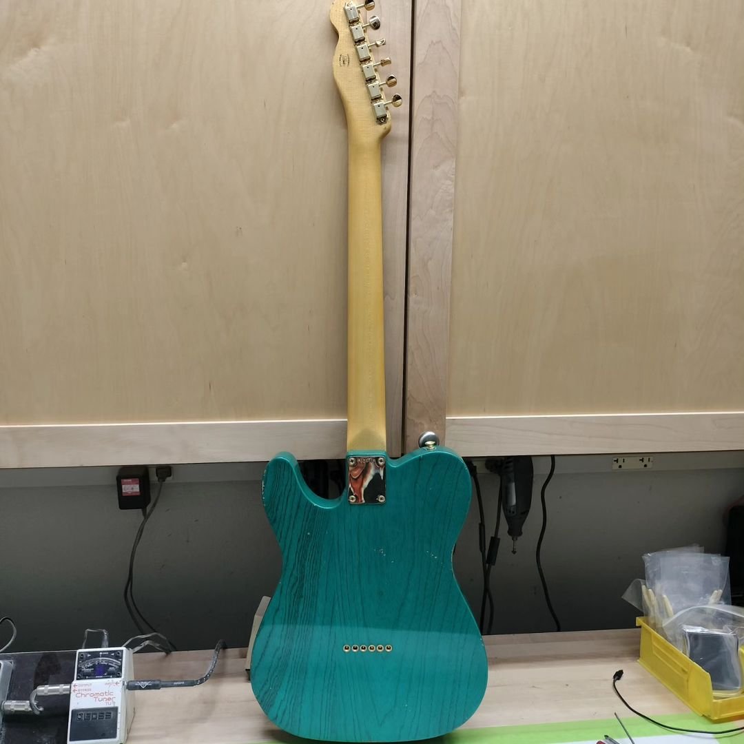Happy #TeleTuesday! This '63 Journeyman Tele in Teal Transparent Green is straight from the bench of Jason Smith.