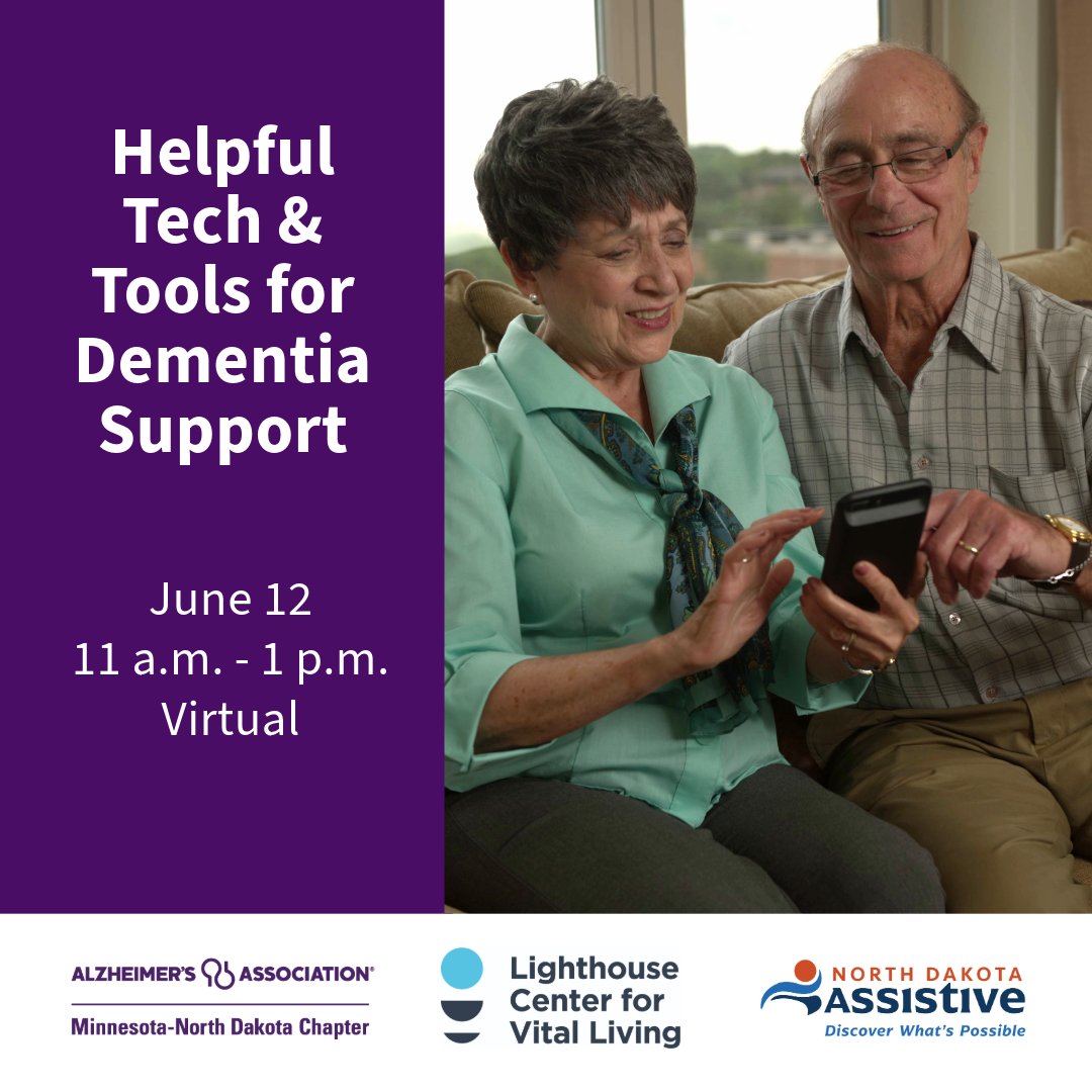 Join us for Helpful Tech & Tools for Dementia Support, a no-cost webinar June 12 at 11 a.m. Learn how to use technology to support those impacted by dementia to increase confidence, safety and independence. We'll have device demonstrations and a Q & A. bit.ly/HelpfulTechand…