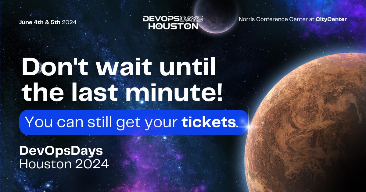 We want you to experience DevOps Days Houston 2024 firsthand. Be part of this incredible event—get your tickets now!

Tickets here: tickets.devopsdays.org/devopsdays-hou…

#DevOpsDays #Houston2024 #TechEvent #GetYourTickets