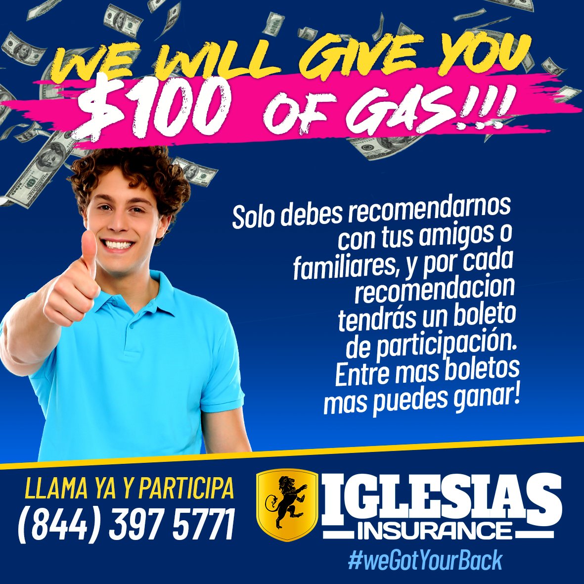 Familiares y Amigos
Te regalamos $100 de Gasolina!
Solo debes recomendarnos con tus amigos y familiares
☎️(844) 397-5771
#WeGotYourBack #healthinsurance #segurodesaludusa #segurodesalud #alicetx #brownsvilletx #laredotx #mcallentx #riograndetx #missiontx #edinburgtx #gasolina