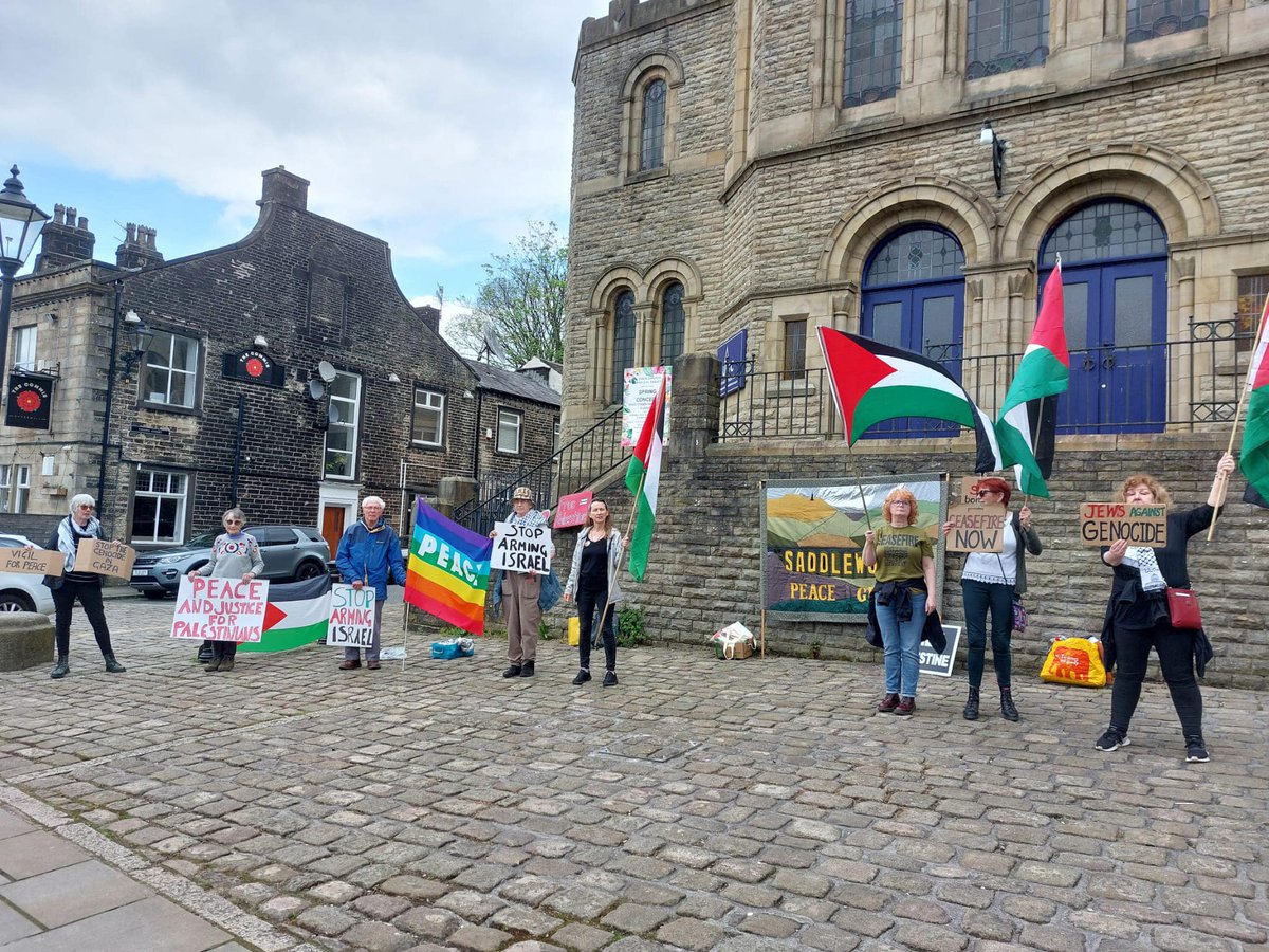 In Uppermill today. We were really thankful for the support of passers by and local residents joining us. #StopArmingIsrael