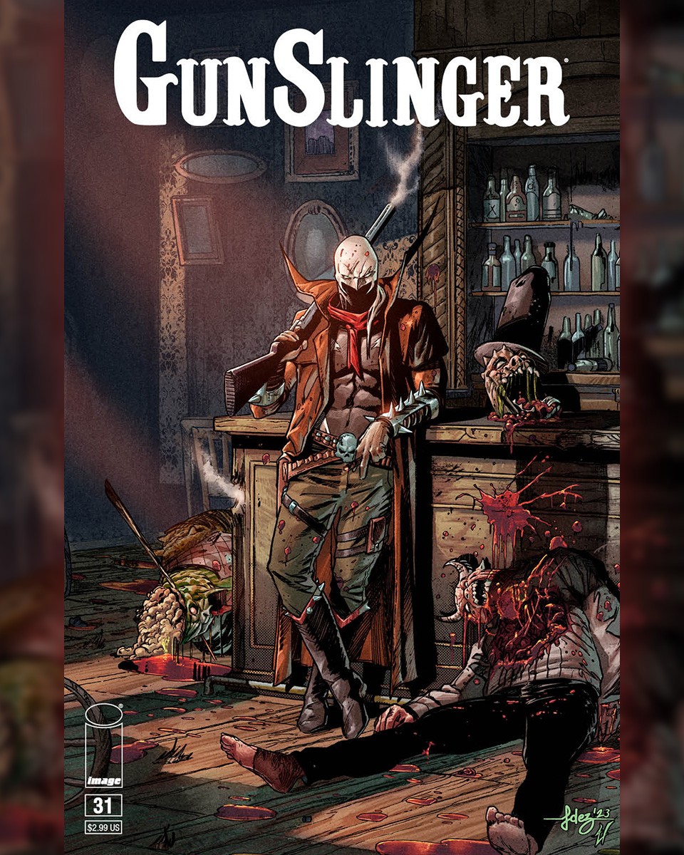GUNSLINGER #31 on sale TOMORROW!
AWESOME cover by @javierfdezart and colored by @ulisesarreolap!

 #gunslingerspawn #spawn #comics #toddmcfarlane #imagecomics #art #western