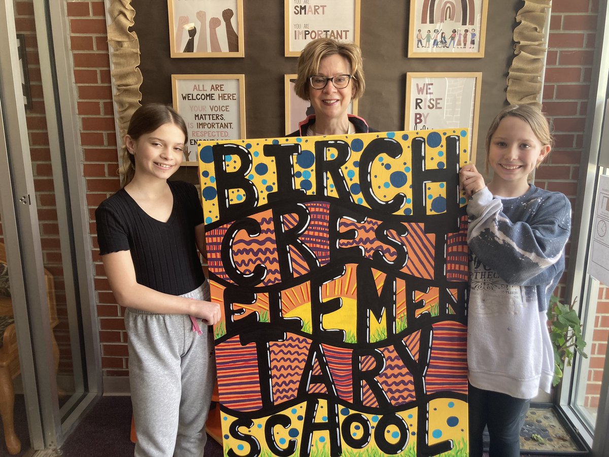 Thanks for the sign Mrs. Pierce and our two dedicated Birchcrest Artists! #bctigers #bpsne