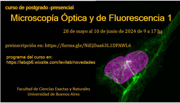 VLeviLab (@vlevilab) on Twitter photo Se abre la inscripción a una nueva edición del curso de posgrado que dictamos con <a href="/GreccoHernan/">Hernan Grecco</a> en <a href="/Exactas_UBA/">Exactas UBA</a>!
MICROSCOPÍA ÓPTICA Y DE FLUORESCENCIA I
Preinscripción: forms.gle/XGX4pJm9tUyMao… Se abre la inscripción a una nueva edición del curso de posgrado que dictamos con <a href="/GreccoHernan/">Hernan Grecco</a> en <a href="/Exactas_UBA/">Exactas UBA</a>!
MICROSCOPÍA ÓPTICA Y DE FLUORESCENCIA I
Preinscripción: forms.gle/XGX4pJm9tUyMao…