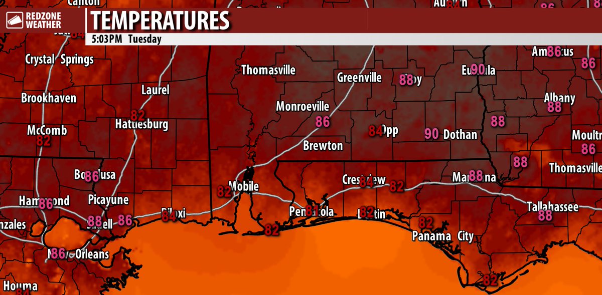 Temperatures are in the mid-80s across the region in the 5PM hour. Cooler temps on the way for the weekend!