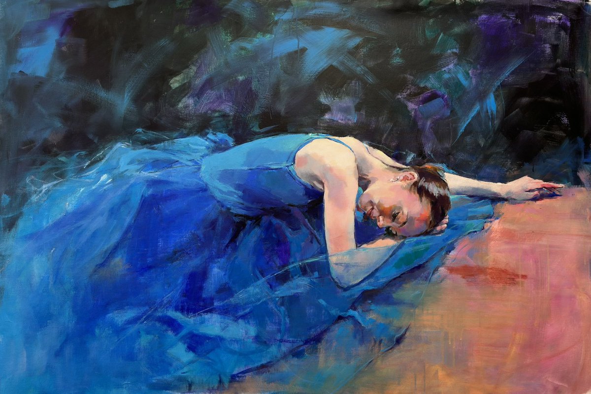 Indigo Dreamscape, a mysterious satisfaction and a dream like feeling when you feel that have captured a whole world within you. 
#faiqaz #fay #degas #ballerinas #impressionism #acrylicpainting #figurative #painting #fineart