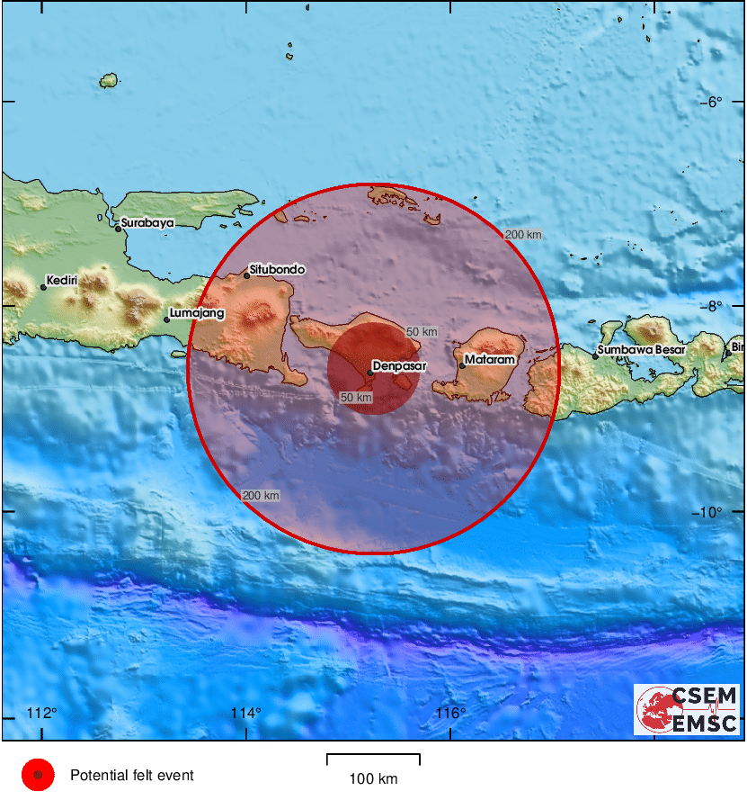 #Earthquake (#gempa) possibly felt 21 sec ago in #Indonesia. Felt it? Tell us via:
📱emsc-csem.org/lastquake/how_…
🌐m.emsc.eu
🖥emsc-csem.org
⚠ Automatic crowdsourced detection, not seismically verified yet. More info soon!