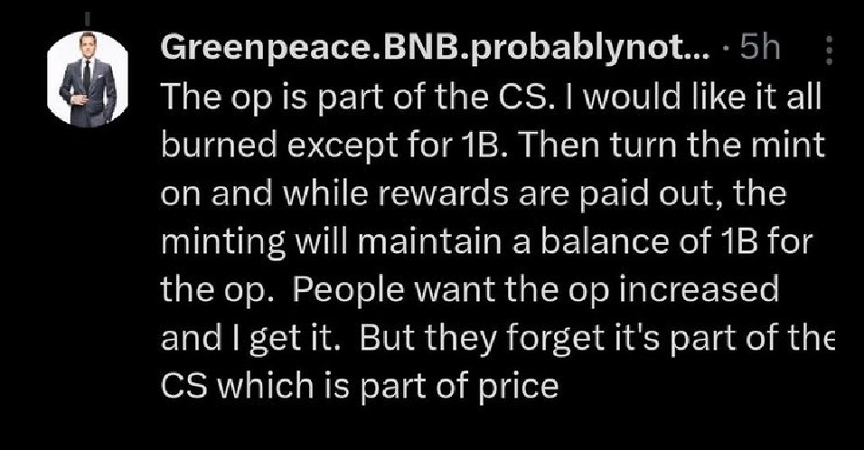 Damn it @Greenpeace06_09, still struggling with that studentloan? What makes you resort to such desperate measures? You think @binance will still be burning if we turn on minting?