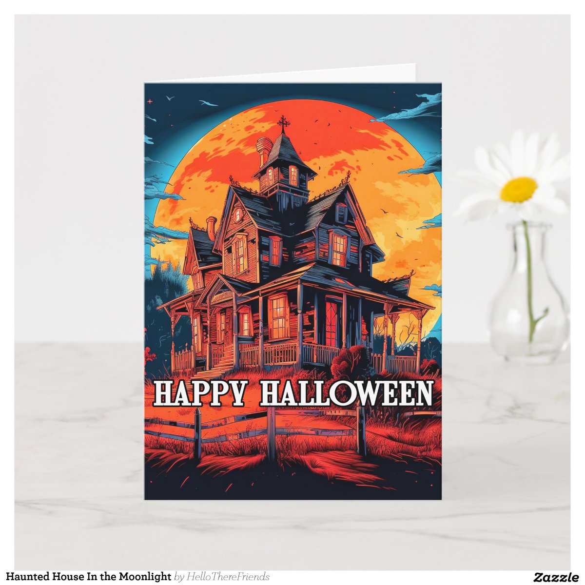 Haunted House In the Moonlight Card→zazzle.com/z/f9kfsmiy?rf=…

#GreetingCards #HalloweenCards #HappyHalloween #Pumpkins #Horror #HalloweenArt #TrickOrTreat #HauntedHouse #HappyHalloweenCards #Macabre