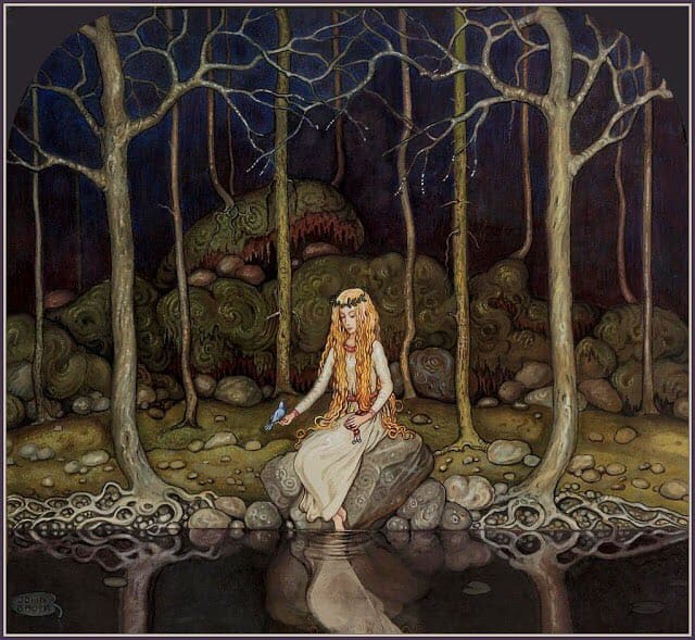 'The Princess in the Forest' by John Bauer, 1913 #johnbauer #princess #illustration #fairytale