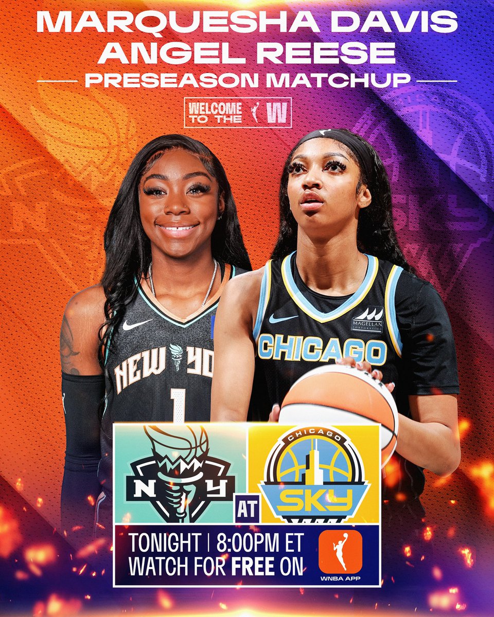Two more rookies go head to head tonight 🤩 Watch @MarqueshaDavis and @Reese10Angel battle it out in their preseason matchup at 8pm/ET 📲 Free on the WNBA App