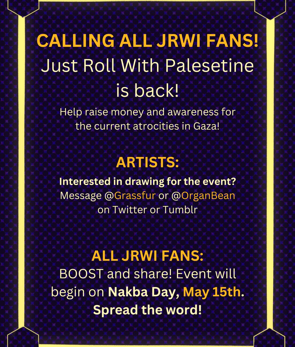 🍉JUST ROLL WITH PALESTINE IS BACK! #JRWI 🍉 Support in Gaza is needed more than ever! JRWP will return on May 15th. RETWEET AND SPREAD THE WORD! #JustRollWithPalestine