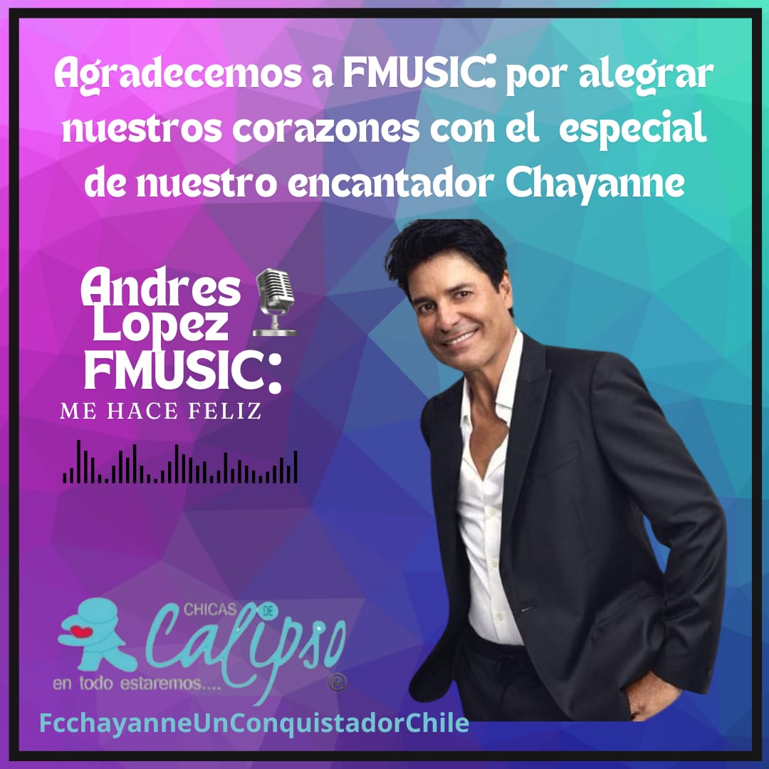 Gracias @RadioFmusic que junto a #Andres nos regalan #MadreTierra del guapo @CHAYANNEMUSIC 💙 Saludos desde #LaReina @CHICASDECALIPSO
