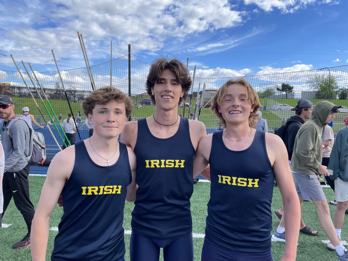 Irish ☘️ milers drop 3 PRs at Section True Team - Frosh Record 4:28 Boston Peterson, Sub 4:20 Andrew Schultz FTW, and Conner Amos.