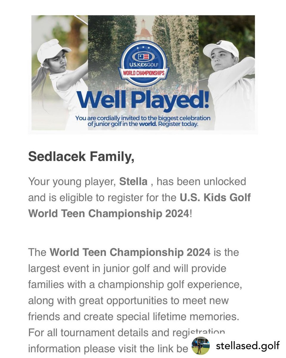 Snagged an invite to @uskidsgolf World Teen Championship. Got registered but waitlisted, hoping to make it on 🤞🏼 
.
#golf @DiscoverersGolf #uskidsgolf