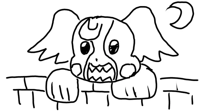 久方ぶりにアイビスペイントで絵を描いてみた。題名は「月の神獣だった頃のこむぎ」 