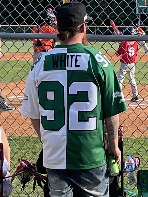 ⁦@UniWatch⁩ Half of a Reggie White home jersey and half of a road jersey.