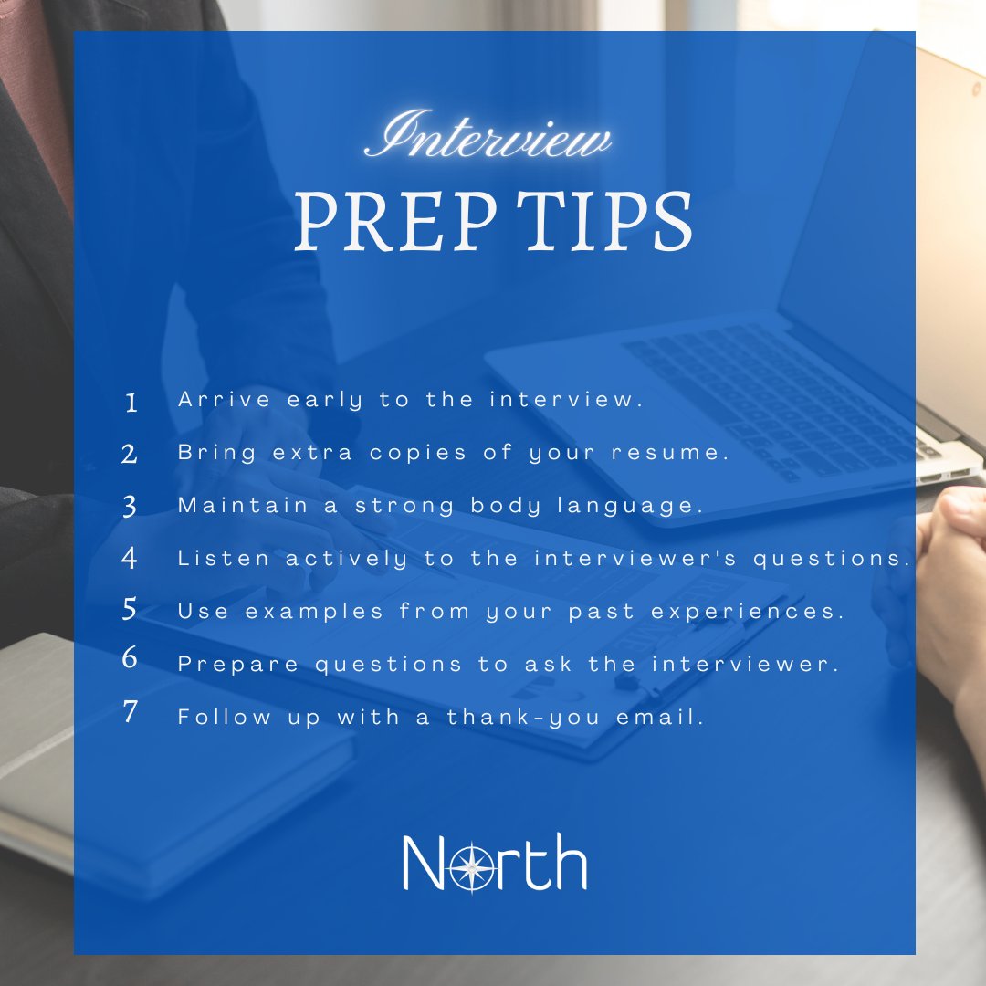 Are you preparing for your next interview? North Inc. has got you covered with these essential tips to help you ace the process! 💼✨
-
#interviewprep #careeradvice #northinc