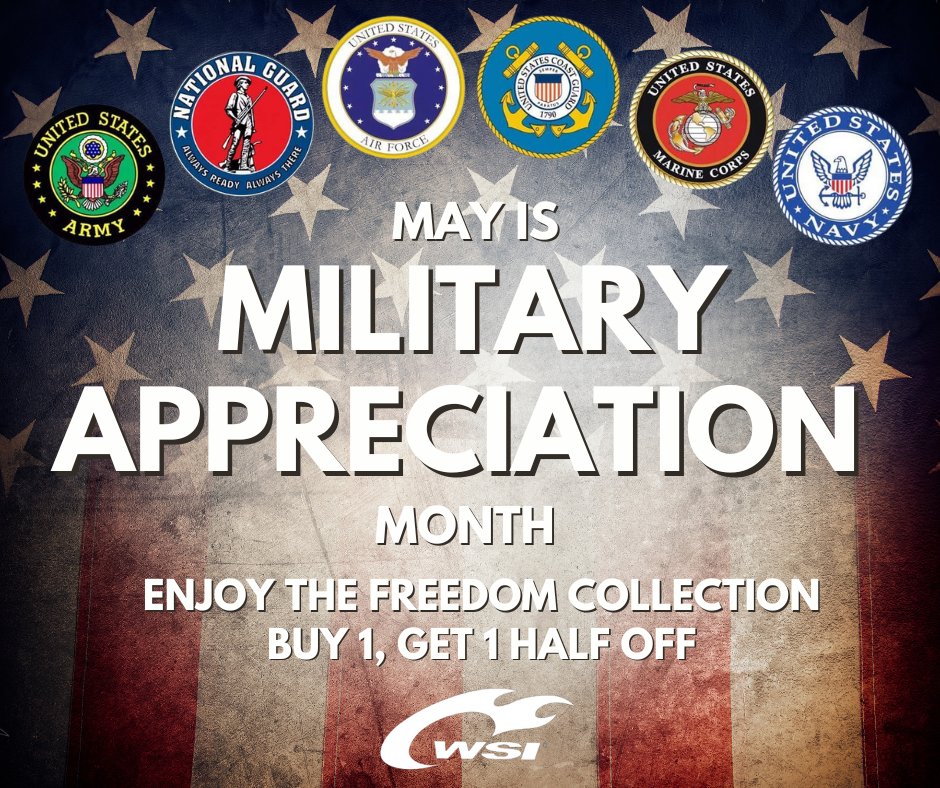 May is Military Appreciation Month! To celebrate, our entire Freedom Collection for the Month of May is Buy 1, Get 1 Half Off! Use Code: FREEDOM at checkout. Shop the link in our bio! Proudly #madeintheusa Real People. Real Products.
