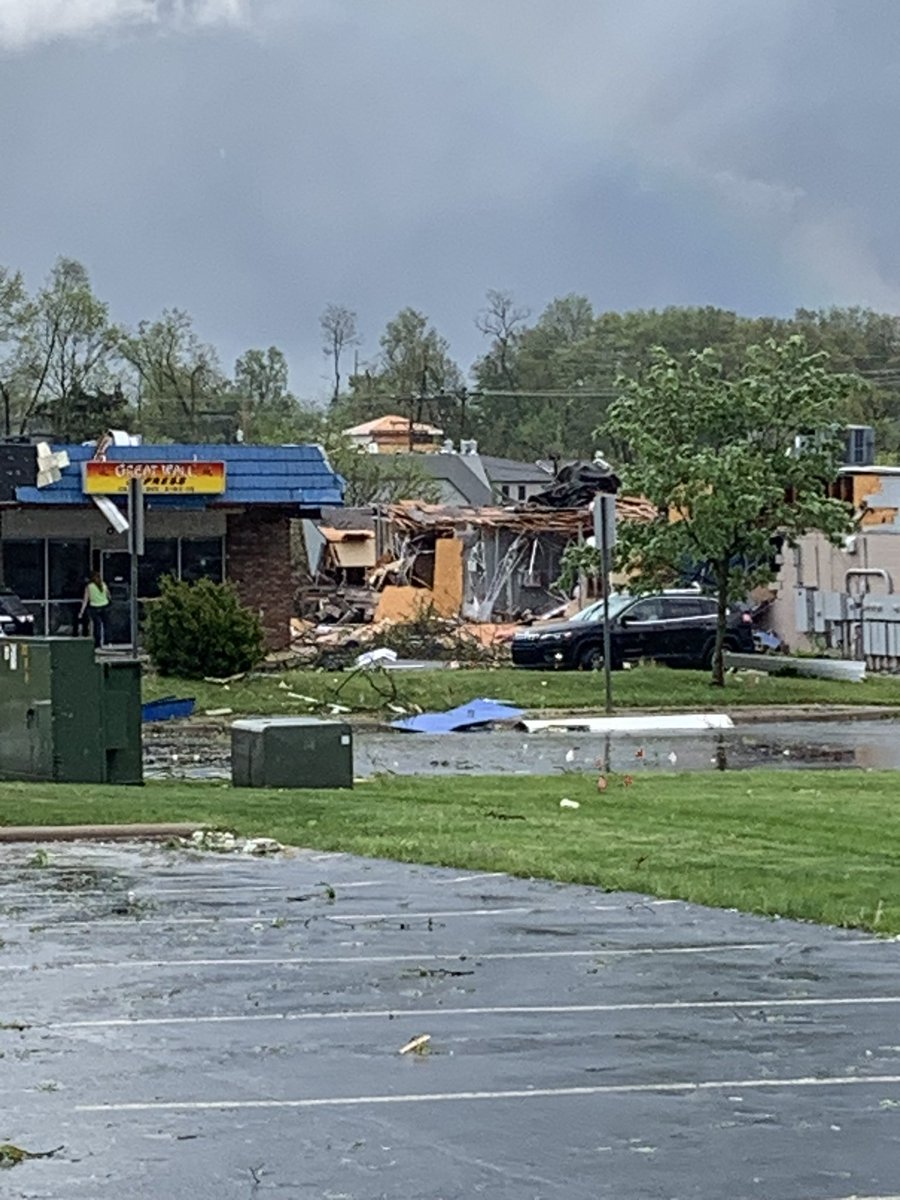 A tornado has destroyed property in Portage on Oakland Drive near W Centre Avenue.