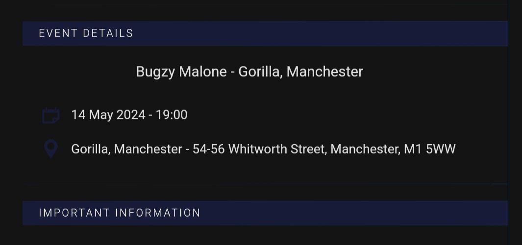 Tickets All booked to go see @TheBugzyMalone as a esrly 20th bday present cant wait to see the joy on her face when shes there makes the journey from north wales worth it for that alone.
#bugzymalone #thegreatbritishdream