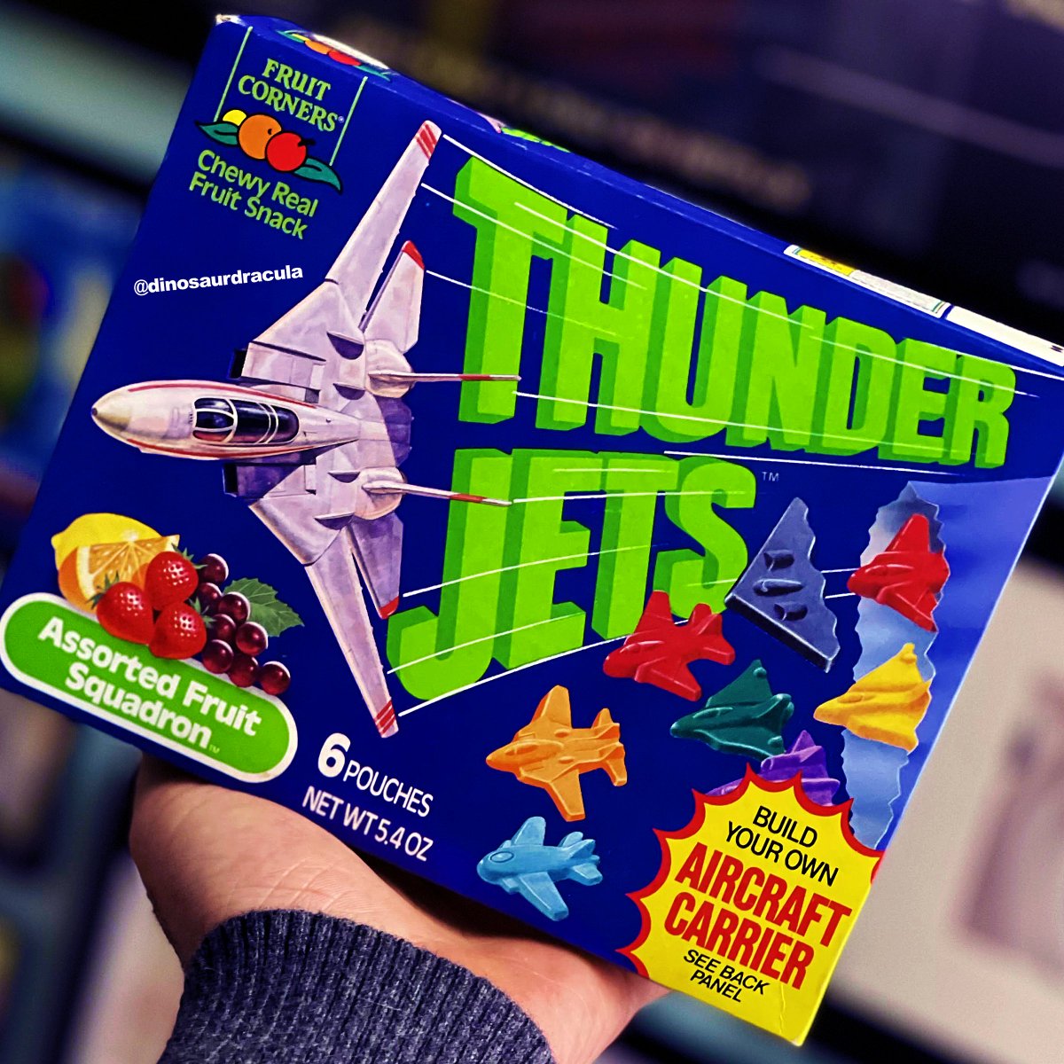Born in 1989, Thunder Jets fruit snacks were like edible Micro Machines. Your tongue was their runway.