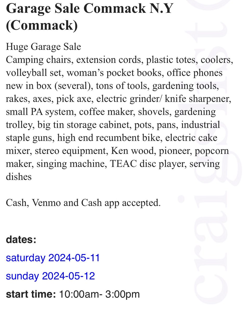 If you live local on Long Island and want the address, PM me. #Commack #garagesale #CommackGarageSale