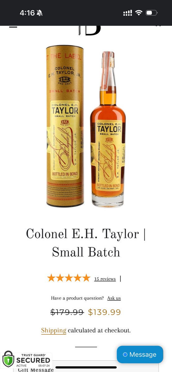Hey @CPyles8 I just caught up on FRL and I agree with @ShaneSparksBTN. E.H Taylor is delicious! Just make sure to find it on sale