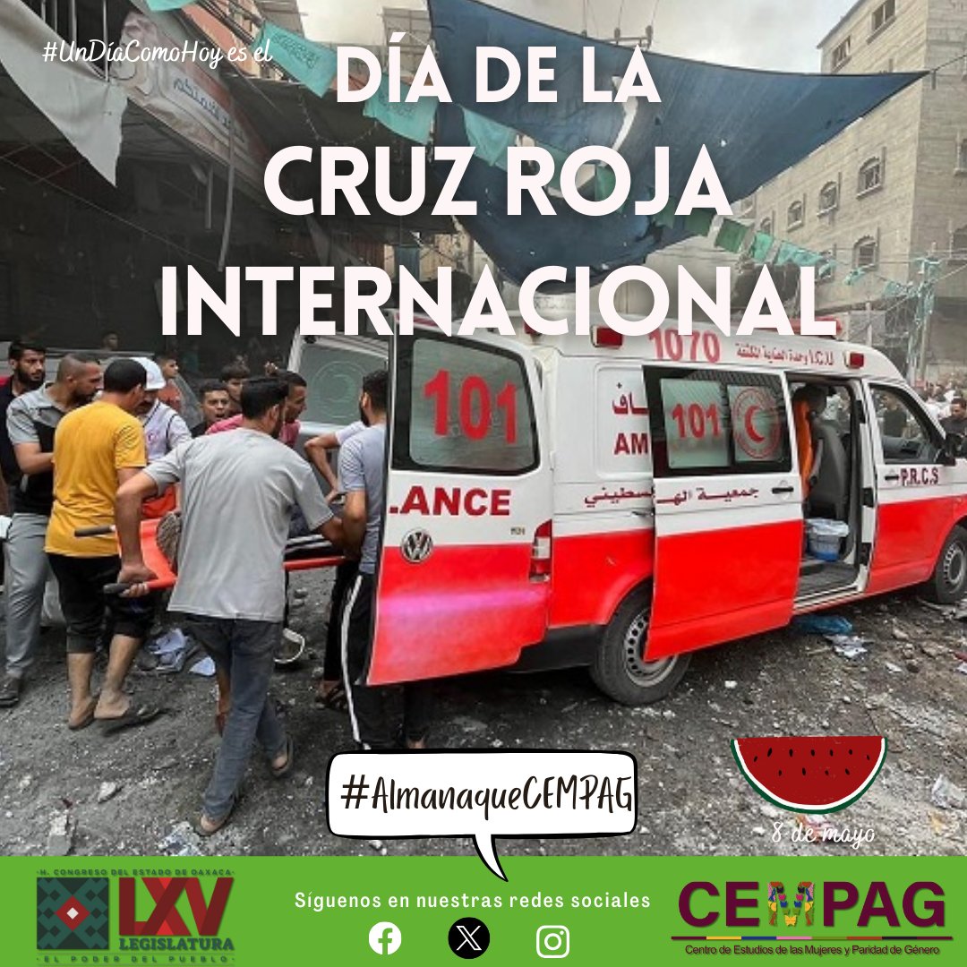 #UnDíaComoHoy es el Día de la Cruz Roja Internacional.
Consulta el #AlmanaqueCEMPAG en t.ly/huGhb