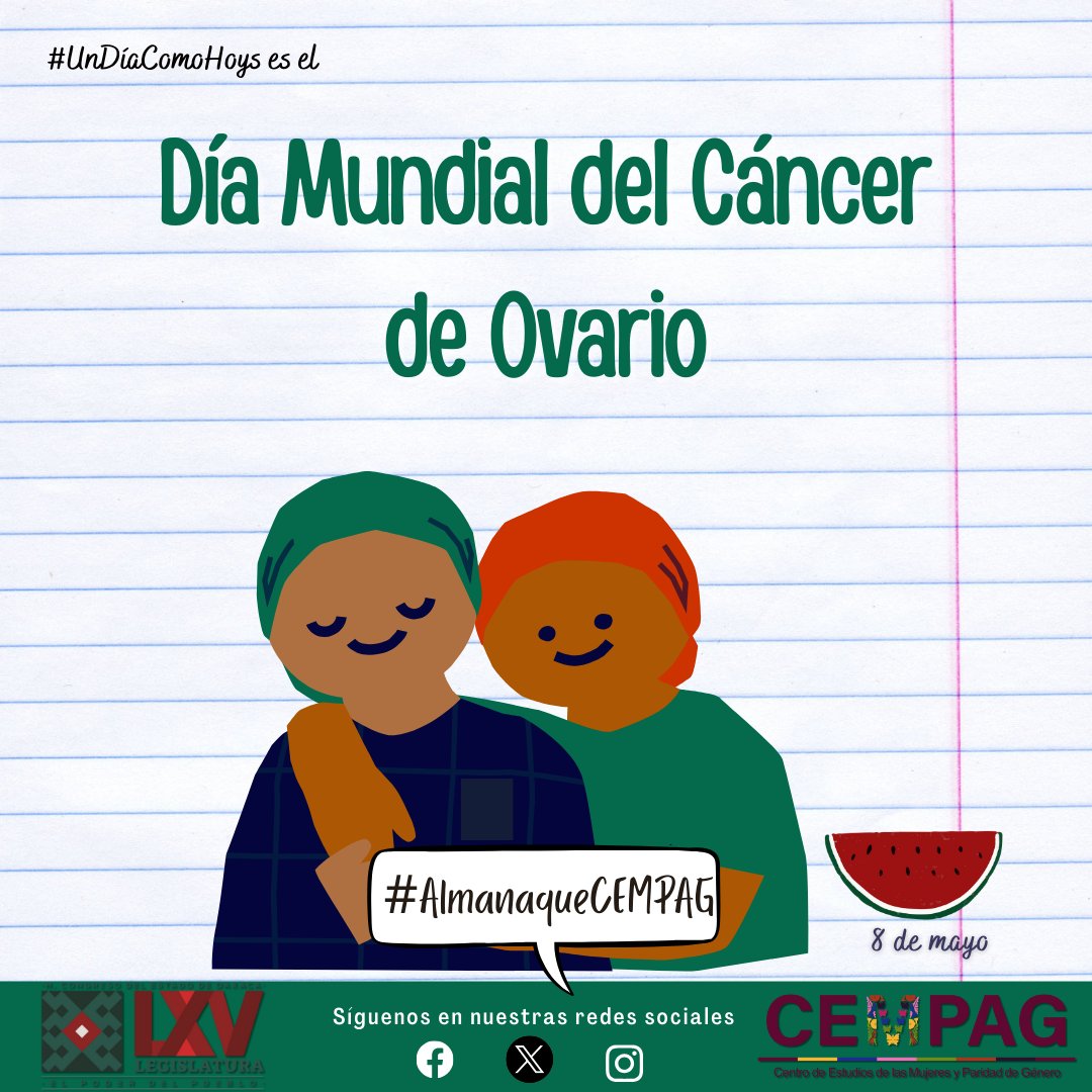 #UnDíaComoHoy es el Día Mundial del Cáncer de Ovario.
Consulta el #AlmanaqueCEMPAG en t.ly/huGhb