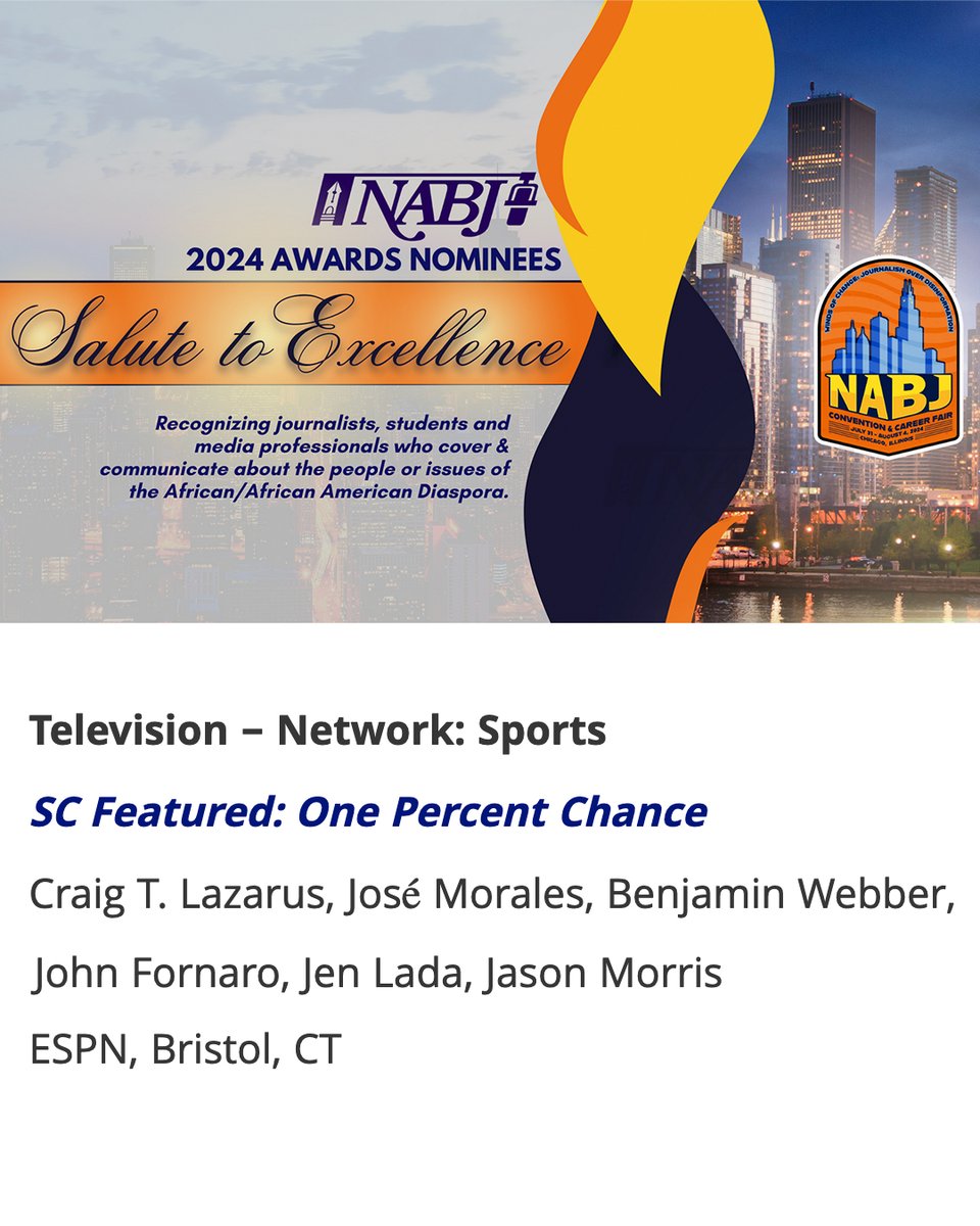 Today was a good day! I just found out that a piece I edited won a Gracie Award and another piece I edited for SC FEATURED just got nominated for a NABJ Award! So proud of the work that went into this one and the great team that I got to work with at ESPN!
