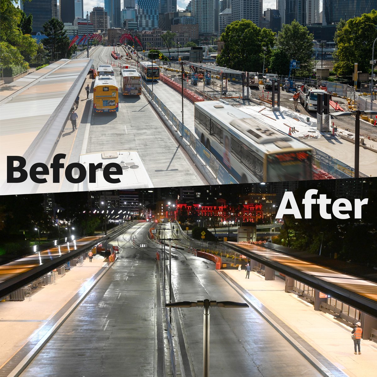 The #ACCIONAteam has reached another milestone: The upgraded Cultural Centre station platform 2. These works are a critical part of @brisbanecityqld Brisbane Metro project, like the delivery of a new tunnel beneath Adelaide Street, and a fleet of electric metro vehicles.