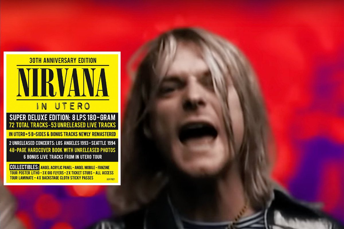 Celebrating 30 years of Nirvana's 'In Utero' with a special reissue dropping Oct 27!  Get ready for 53 unreleased tracks, including never-before-heard live concerts. #Nirvana #InUtero30 #MusicHistory