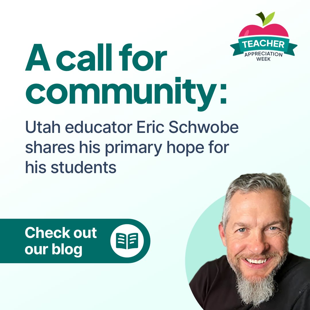 It's #TeacherAppreciationWeek join us in honoring the impactful work educator, Eric Schwobe does at Bridges Transition Center, Utah. Through dedication and advocacy, Eric prioritizes meaningful futures, community and inclusion for his students: text.help/COLeDn