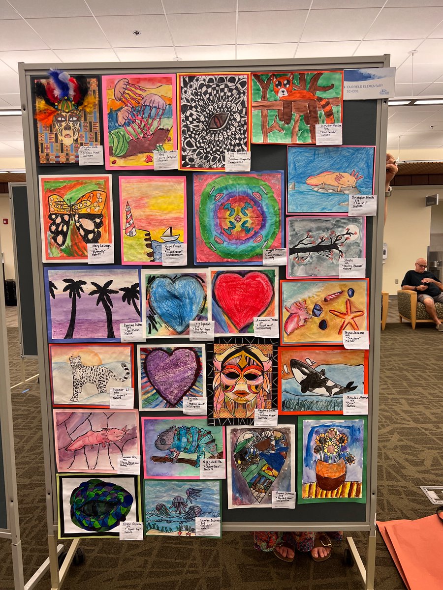 Last art show of the year up at Joint Use library at TCC!  Some fabulous Falcon art! <a href="/VBFairfieldES/">Fairfield Elementary School @vbschools</a> <a href="/LGrossVB/">Lori Gross</a> <a href="/SoarWithShipley/">Michelle Shipley</a>